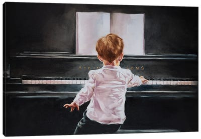 Young Virtuoso Canvas Art Print - Piano Art