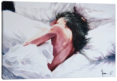 Cold Bed Canvas Art Print - Anti-Valentine's Day