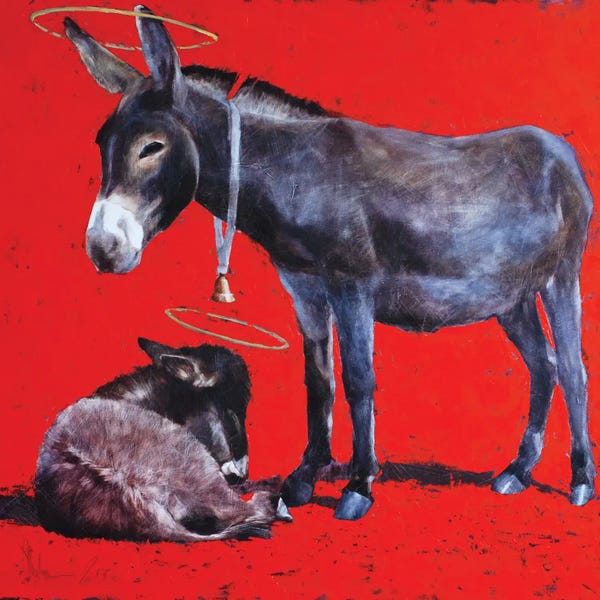 Donkeys: Holly Family by Igor Shulman