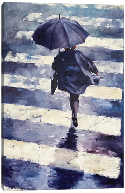 Rainy City Canvas Art Print - Industrial Art