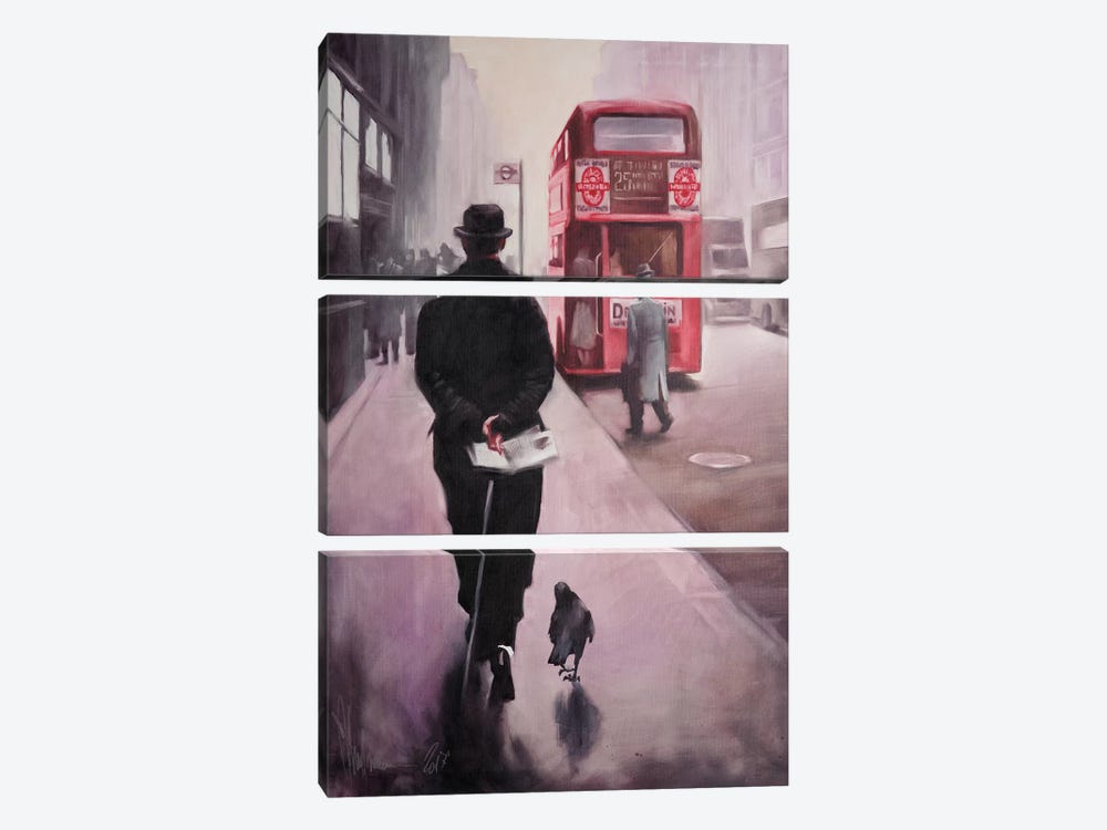 London Walking by Igor Shulman 3-piece Canvas Print