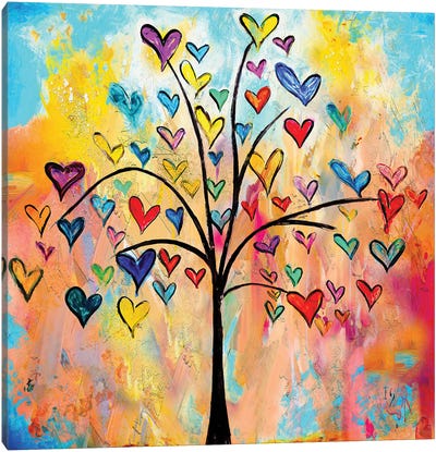 Tree Of Hearts Canvas Art Print - Tree Art