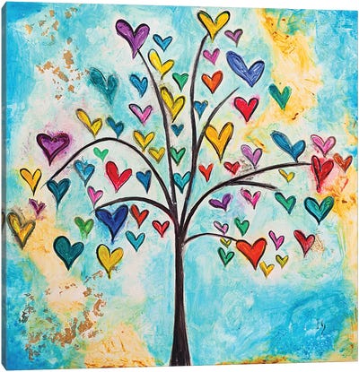 Tree Of Life Canvas Art Print - Heart Art