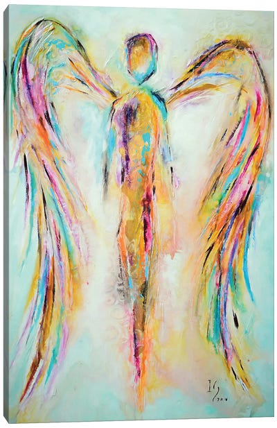 Angel in Heaven Canvas Art Print - Abstract Figures Art