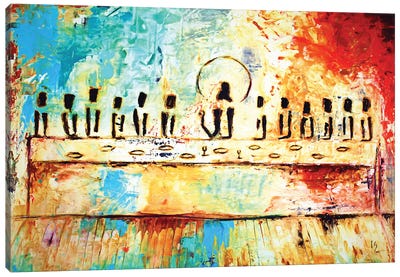 Abstract last supper Canvas Art Print - Re-Imagined Masters