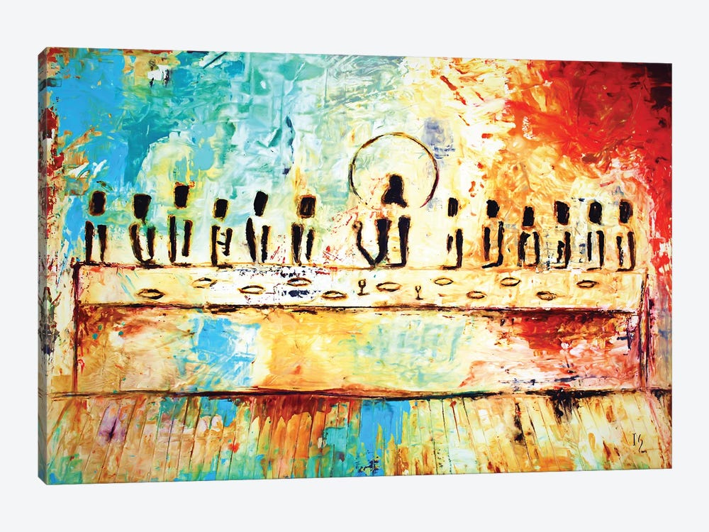 Abstract last supper by Ivan Guaderrama 1-piece Art Print