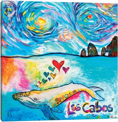 Los Cabos Whale Canvas Art Print - Ivan Guaderrama
