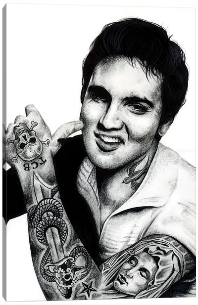 Elvis Canvas Art Print - Tattoo Parlor