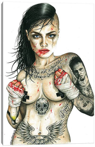 Fight Club Girl Canvas Art Print - Inked Ikons