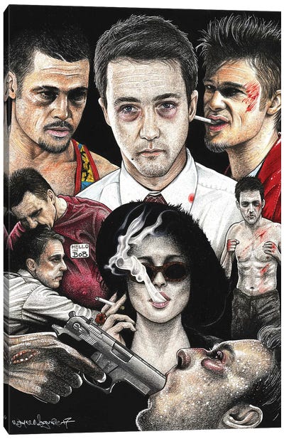 Fight Club IV Canvas Art Print - Brad Pitt