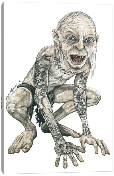 Gollum Canvas Art Print - The Lord Of The Rings