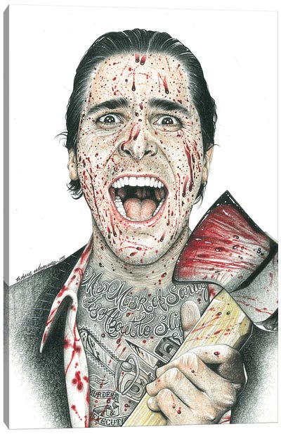 American Psycho Canvas Art Print - Christian Bale