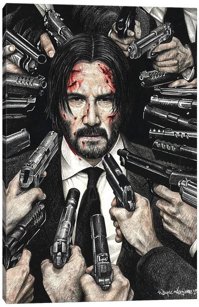 John Wick Canvas Art Print - Crime & Gangster Movie Art