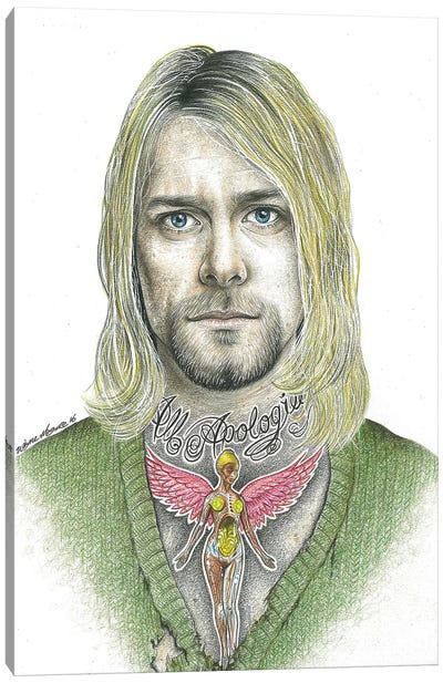 Kurt Cobain Canvas Art Print - Inked Ikons