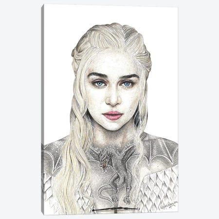 Mother Of Dragons Canvas Print #IIK28} by Inked Ikons Canvas Art Print