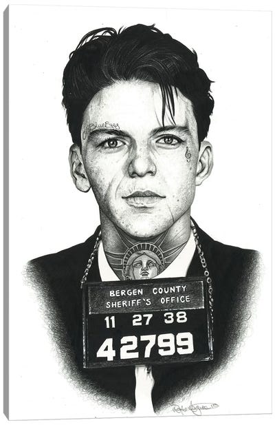 Mugshot Sinatra Canvas Art Print - Frank Sinatra