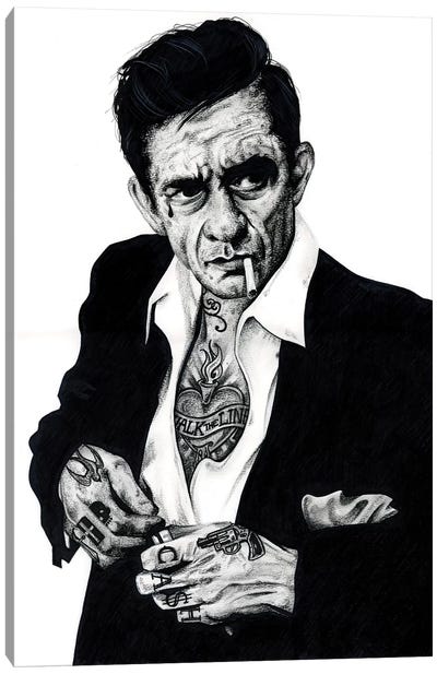 Johnny Cash Canvas Art Print - Rock-n-Roll