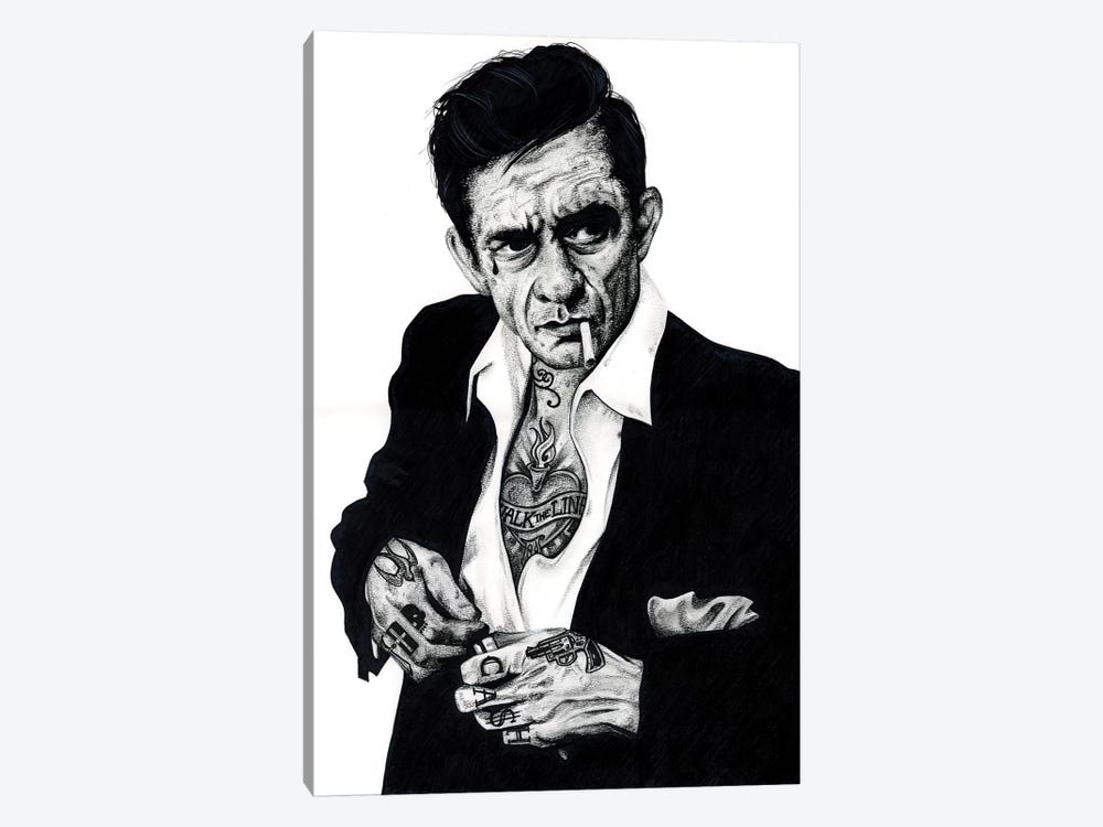 Johnny Cash by Inked Ikons 1-piece Canvas Print