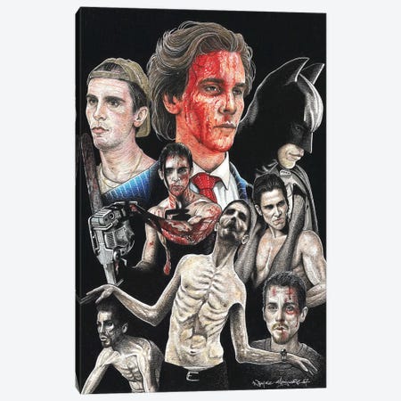 Christian Bale Canvas Print #IIK55} by Inked Ikons Art Print