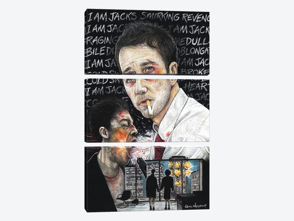 Fight Club I by Inked Ikons 3-piece Canvas Art Print
