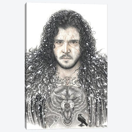GOT Jon Snow Canvas Print #IIK58} by Inked Ikons Canvas Wall Art