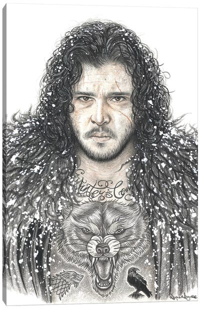GOT Jon Snow Canvas Art Print - Inked Ikons