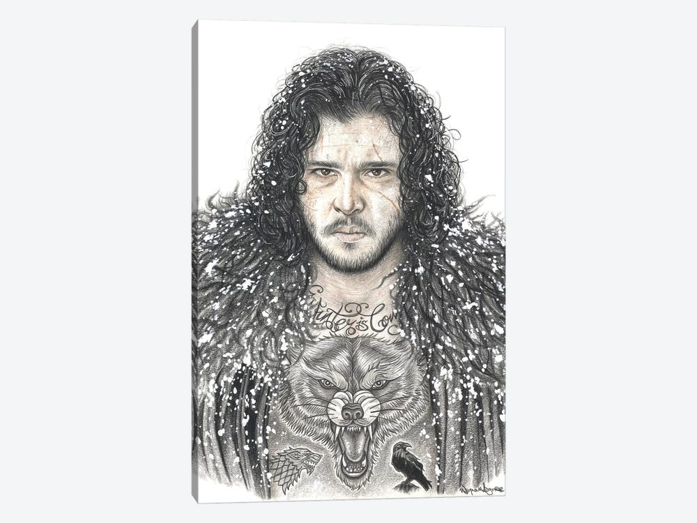 GOT Jon Snow by Inked Ikons 1-piece Canvas Wall Art