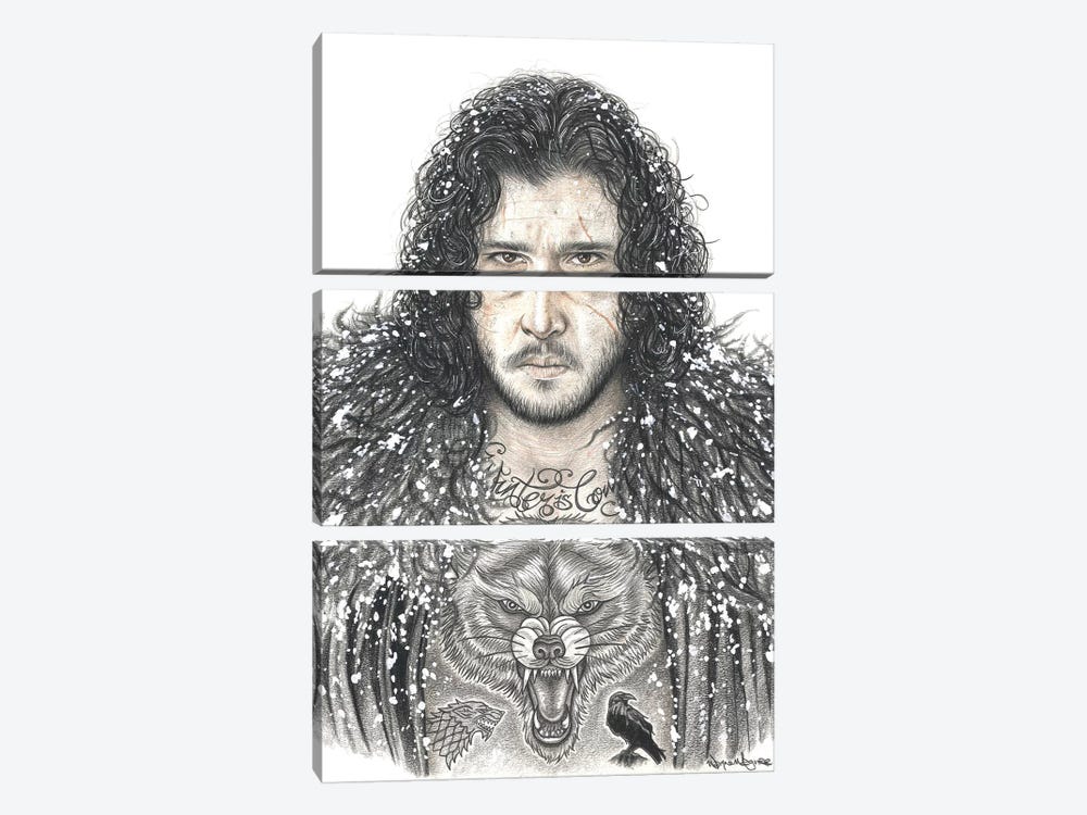 GOT Jon Snow by Inked Ikons 3-piece Canvas Wall Art