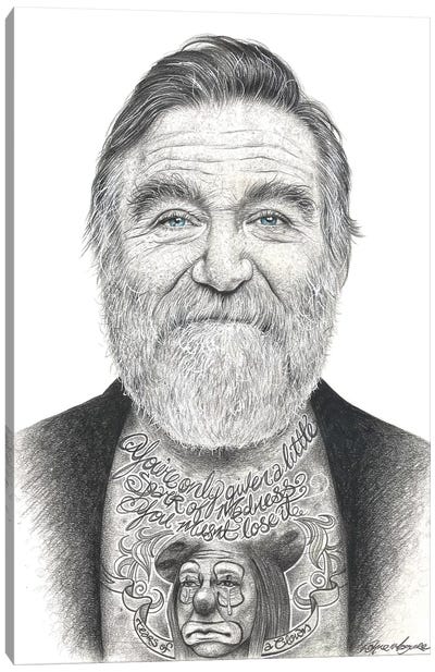 Robin Williams Canvas Art Print - Inked Ikons
