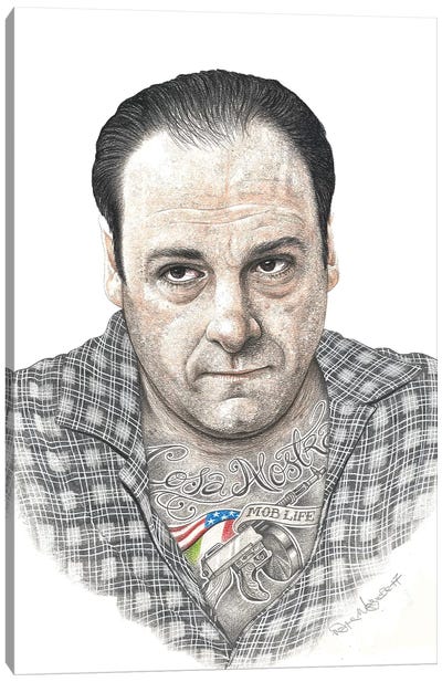 Tony Soprano Canvas Art Print - Crime Drama TV Show Art