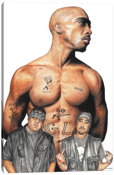 2Pac And Biggie Canvas Art Print - Tupac Shakur