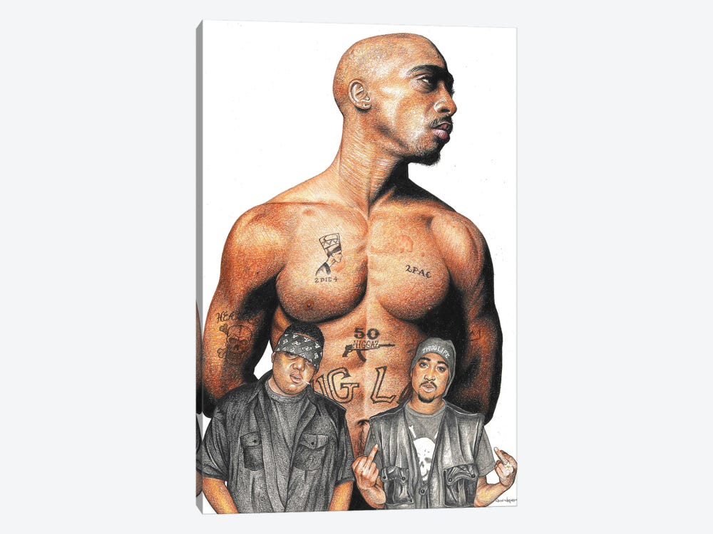 2Pac And Biggie by Inked Ikons 1-piece Canvas Art Print