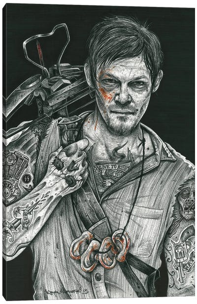 Daryl Dixon Canvas Art Print - The Walking Dead