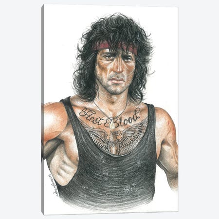Rambo Canvas Print #IIK85} by Inked Ikons Canvas Artwork