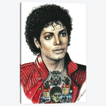 Thriller MJ Canvas Print #IIK86} by Inked Ikons Canvas Wall Art