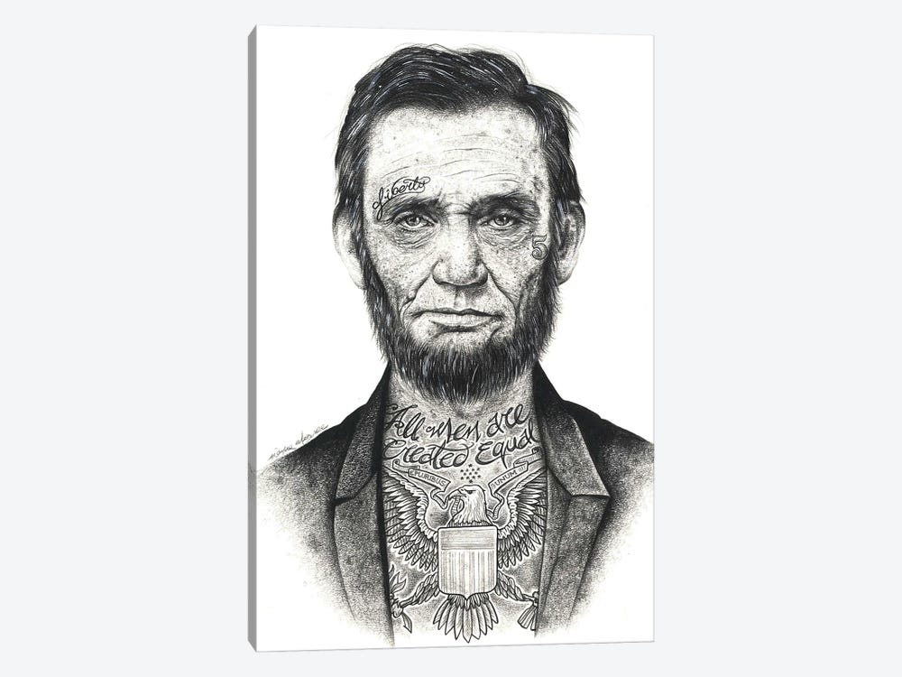Lincoln by Inked Ikons 1-piece Canvas Wall Art