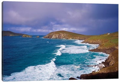 Co Kerry, Dingle Peninsula, Dunmore Head, And Blasket Islands Canvas Art Print - Irish Image Collection