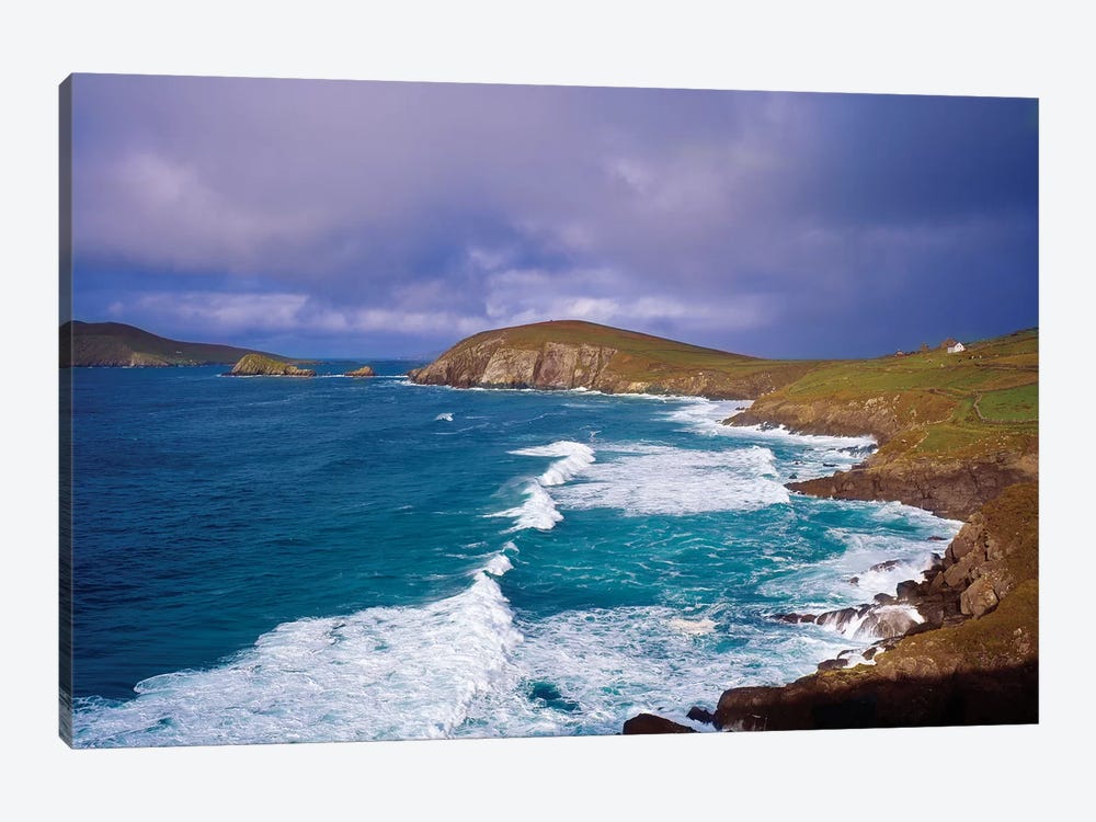 Co Kerry, Dingle Peninsula, Dunmore Head, And Blasket Islands by Irish Image Collection 1-piece Canvas Print