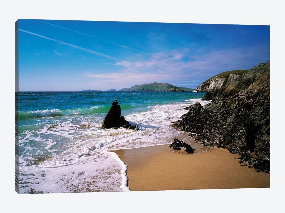 Dingle Peninsula, Slea Head,Coumenoole Beach, Blasket Islands Background,Co Kerry,Ireland. by Irish Image Collection 1-piece Canvas Art