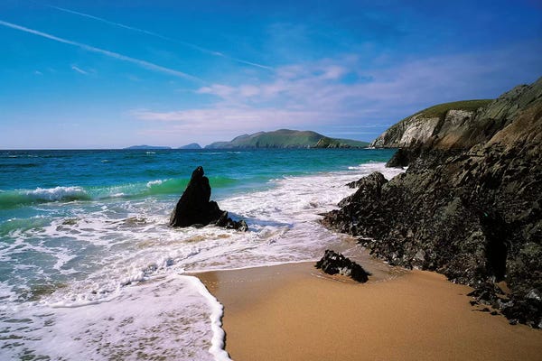 Irish Image Collection: Dingle Peninsula, Slea Head,Coumenoole Beach, Blasket Islands Background,Co Kerry,Ireland. by Irish Image Collection