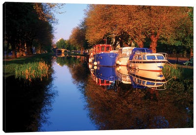 Dublin, Grand Canal, Canvas Art Print - Irish Image Collection