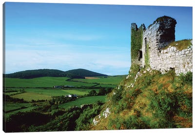 Dunamase Castle, County Laois, Ireland, Hilltop Castle Ruins Canvas Art Print - Ireland Art