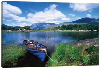 Fishing Boat On Upper Lake, Killarney National Park, County Kerry, Ireland Canvas Art Print - Irish Image Collection