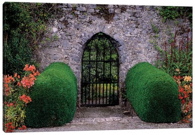 Gothic Entrance Gate, Walled Garden, Ardsallagh, Co Tipperary, Ireland Canvas Art Print - Irish Image Collection