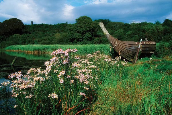Irish Image Collection: Irish National Heritage Park, Ferrycarrig, County Wexford, Ireland; Viking Longship by Irish Image Collection