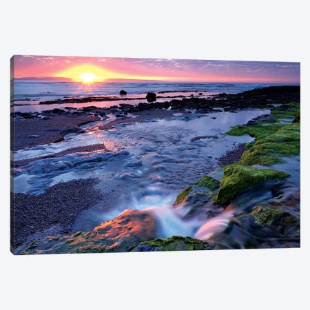 Killala Bay, Co Sligo, Ireland, Sunset Over Water Canvas Print #IIM60} by Irish Image Collection Canvas Art Print