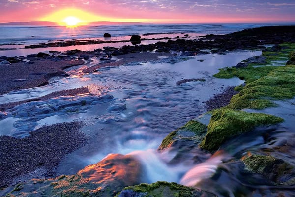 Rocky Beaches: Killala Bay, Co Sligo, Ireland, Sunset Over Water by Irish Image Collection
