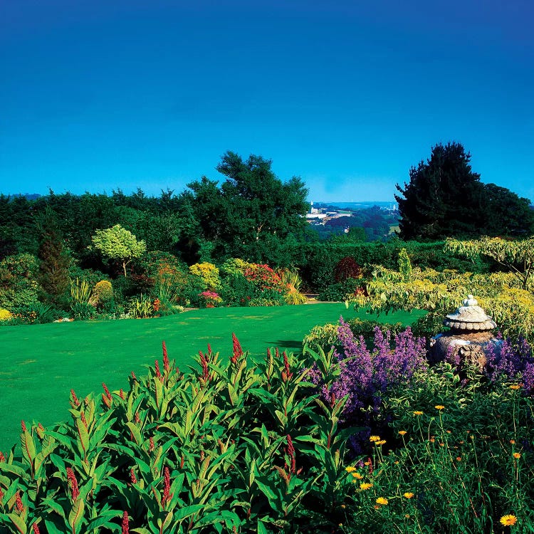 Lakemount Gardens, Co Cork, Ireland, Mixed Borders And Lawn During Summer