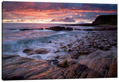 Mullaghmore Head, Co Sligo, Ireland, Sunset Over The Atlantic Canvas Art Print - Rocky Beach Art