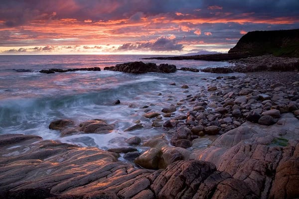 Rocky Beaches: Mullaghmore Head, Co Sligo, Ireland, Sunset Over The Atlantic by Irish Image Collection